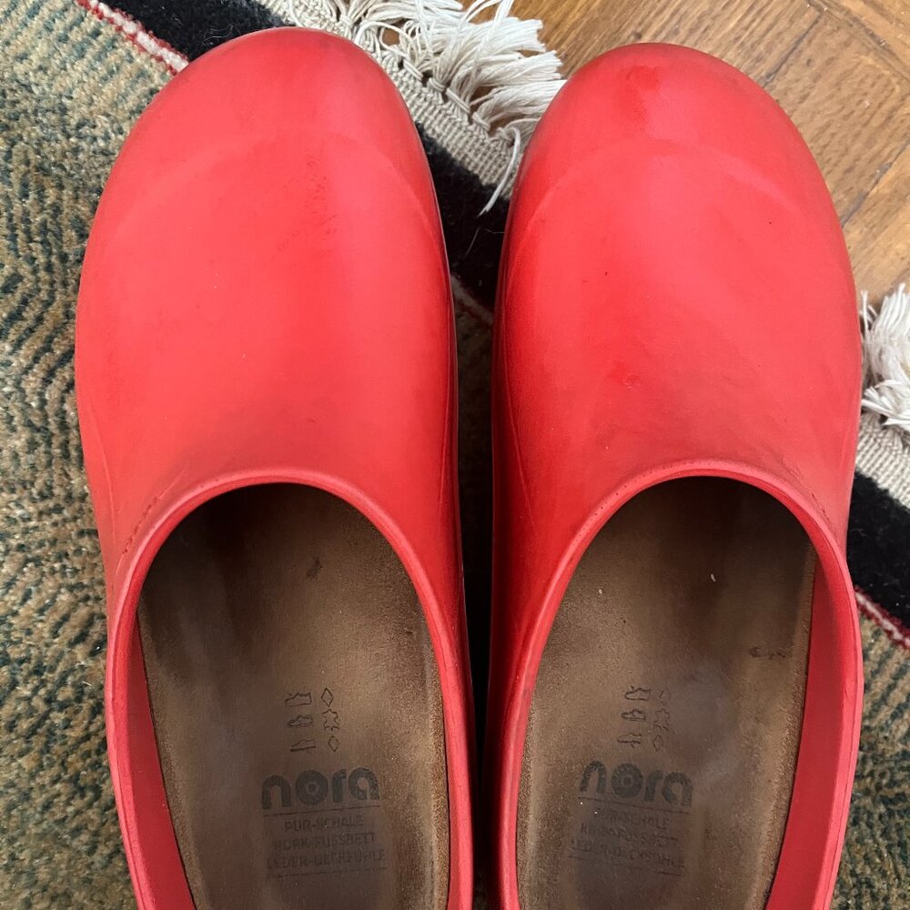 NORA Red Mules Sleek and Stylish Footwear